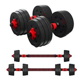 Huitich black dumbbells set 20kg with red accents adjustable weight plates for strength training